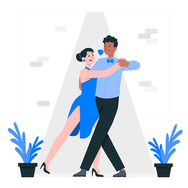 Vecteur gratuit illustration de concept de tango