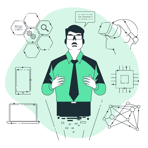 Illustration de concept de technologie visionnaire