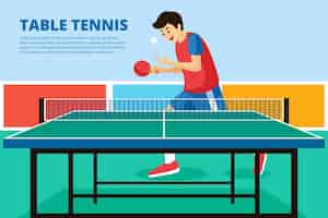 Vecteur gratuit illustration de concept de tennis de table avec joueur