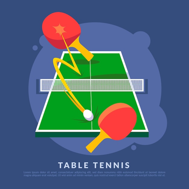 Vecteur gratuit illustration de concept de tennis de table