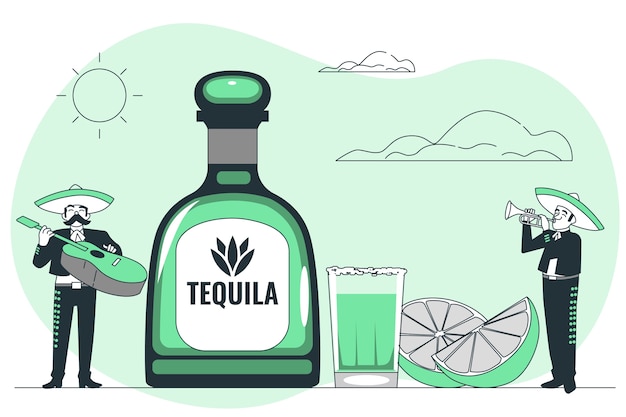 Vecteur gratuit illustration de concept de tequila