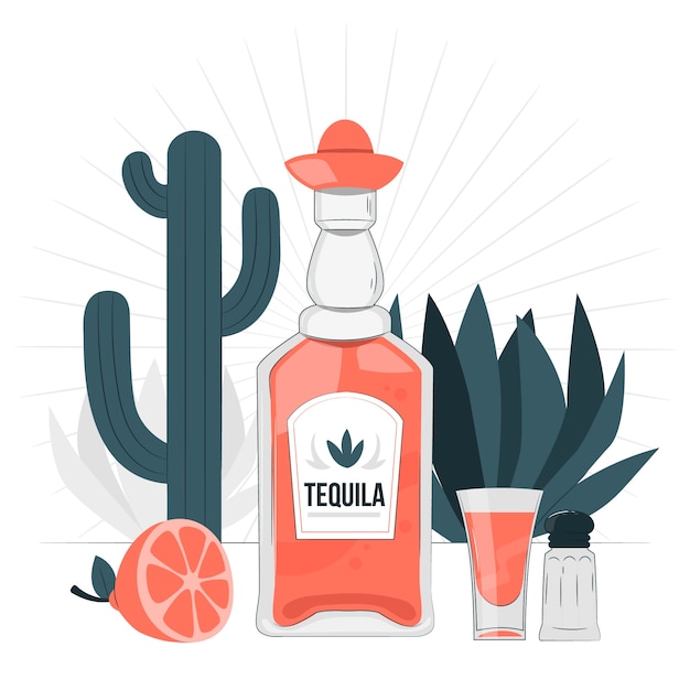 Vecteur gratuit illustration de concept de tequila