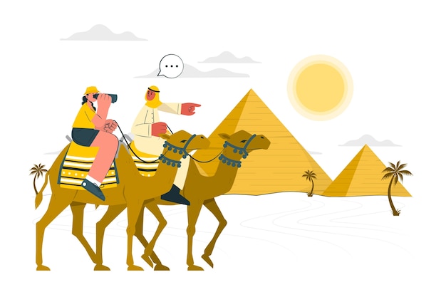 Vecteur gratuit illustration de concept de tour de pyramide