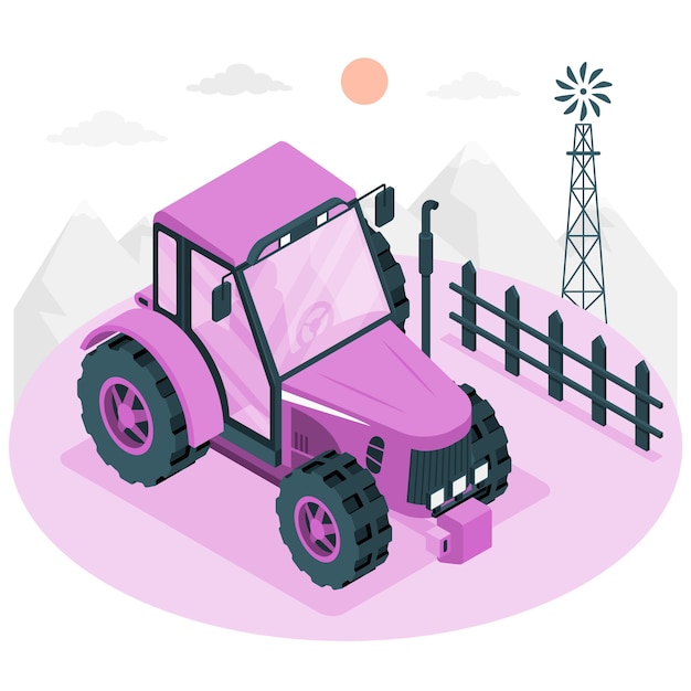 Vecteur gratuit illustration de concept de tracteur agricole