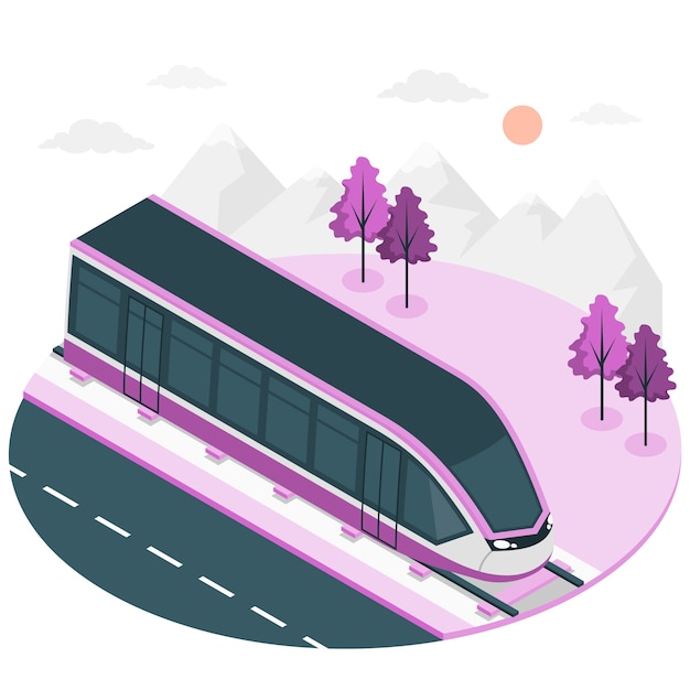 Vecteur gratuit illustration de concept de train à grande vitesse