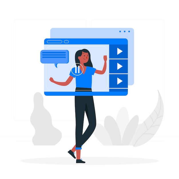 Vecteur gratuit illustration de concept de tutoriel vidéo