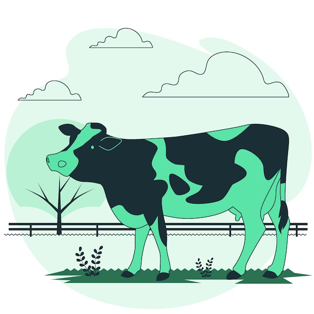 Vecteur gratuit illustration de concept de vache