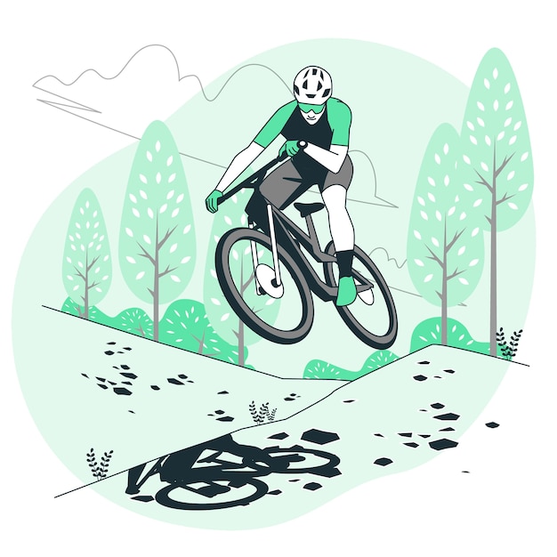 Vecteur gratuit illustration de concept de vélo de montagne