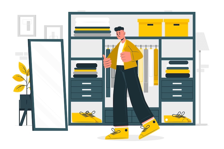 Vecteur gratuit illustration de concept de vestiaire