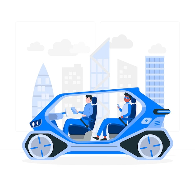 Illustration De Concept De Voiture Autonome