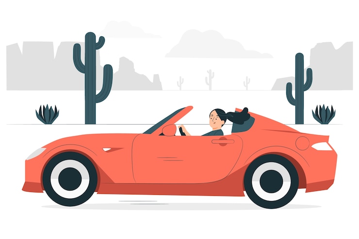 Vecteur gratuit illustration de concept de voiture décapotable