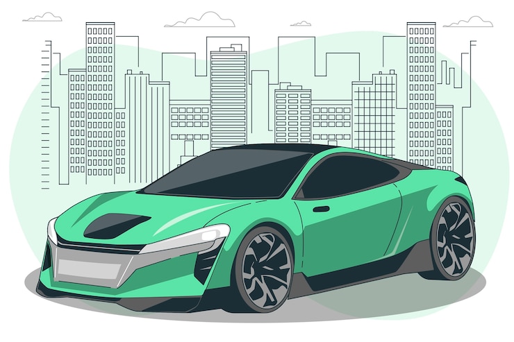 Vecteur gratuit illustration de concept de voiture de sport
