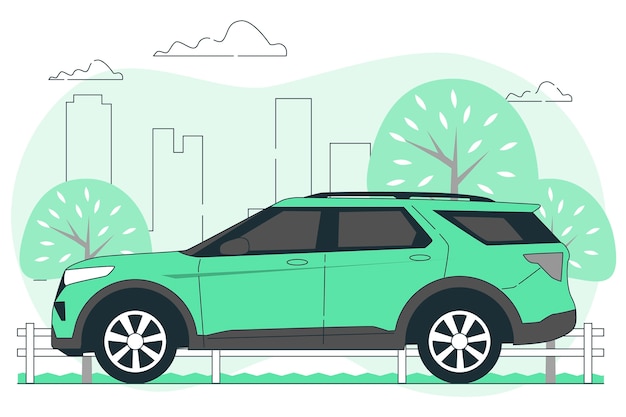 Vecteur gratuit illustration de concept de voiture suv