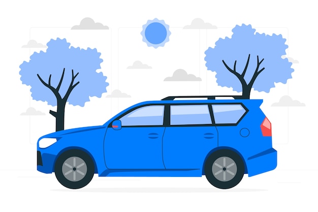 Vecteur gratuit illustration de concept de voiture suv