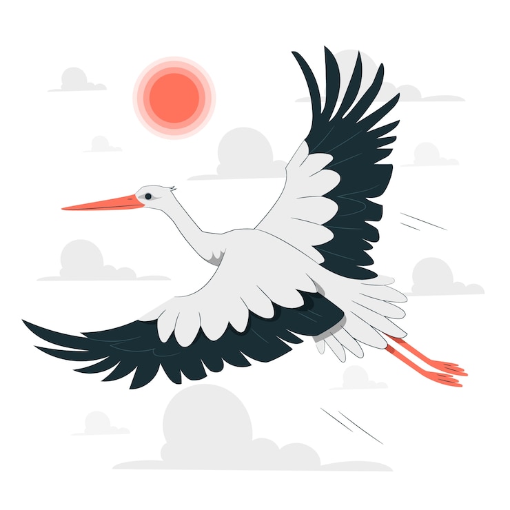 Vecteur gratuit illustration de concept de vol de cigogne