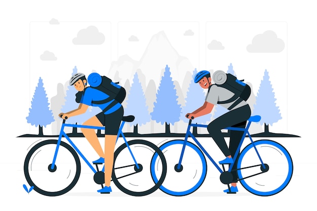 Illustration De Concept De Voyageurs à Vélo