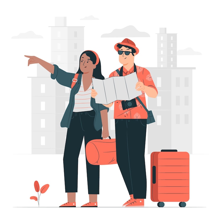 Vecteur gratuit illustration de concept de voyageurs