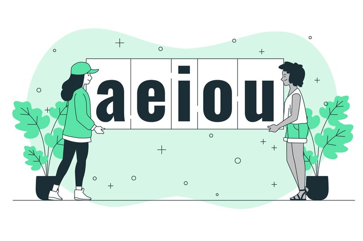 Vecteur gratuit illustration de concept de voyelles