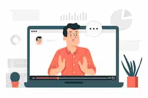 Vecteur gratuit illustration de concept de webinaire