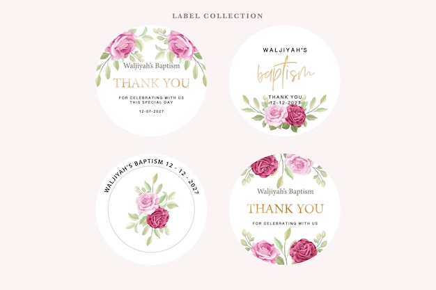 Vecteur gratuit illustration de conception d'étiquette de roses florales