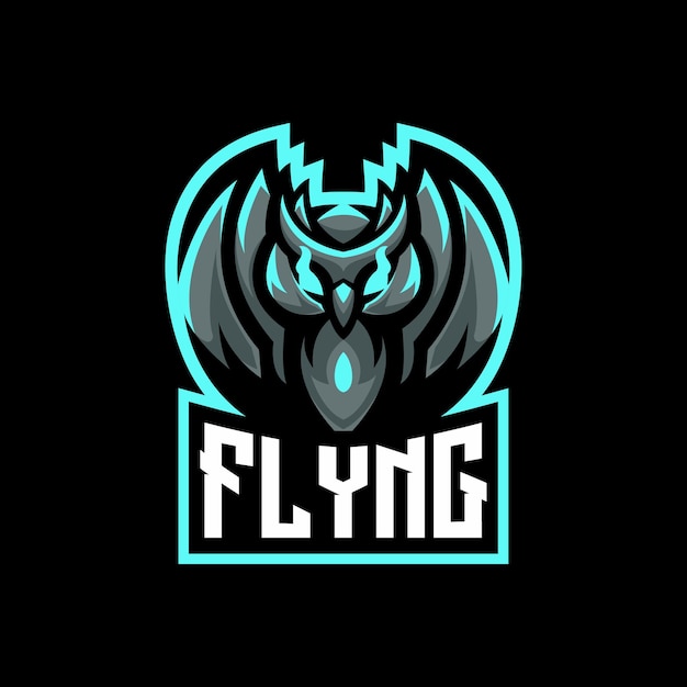 Vecteur gratuit illustration de conception de logo de mascotte esport volant