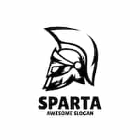 Vecteur gratuit illustration de conception de logo de mascotte simple sparta