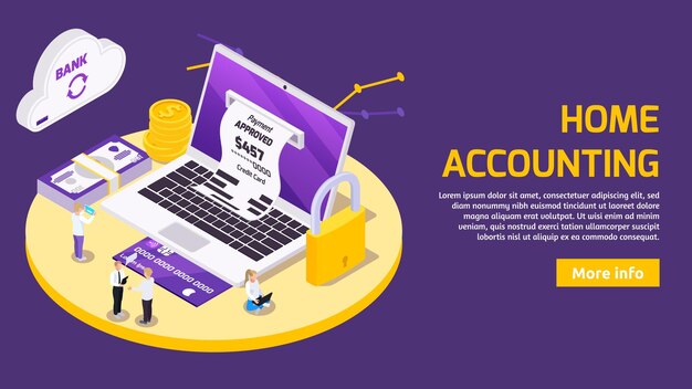 Illustration conceptuelle de bannière isométrique de paiement en ligne
