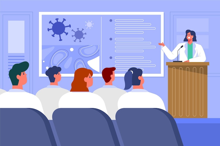 Vecteur gratuit illustration de la conférence médicale