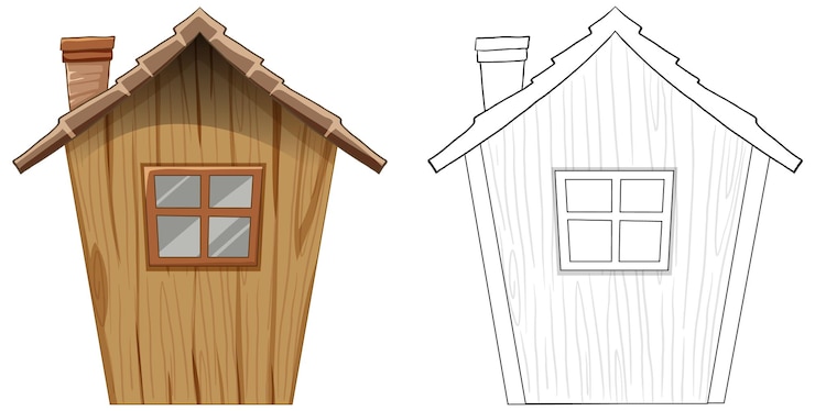 Vecteur gratuit illustration d'un confortable chalet en bois