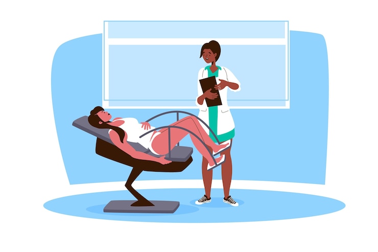 Vecteur gratuit illustration de consultation de gynécologie