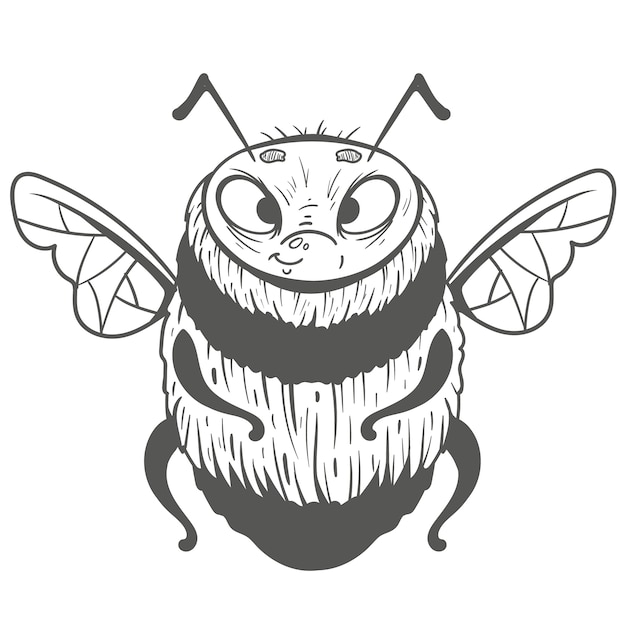 Vecteur gratuit illustration de contour d'abeille dessiné à la main