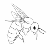 Vecteur gratuit illustration de contour d'abeille dessiné à la main