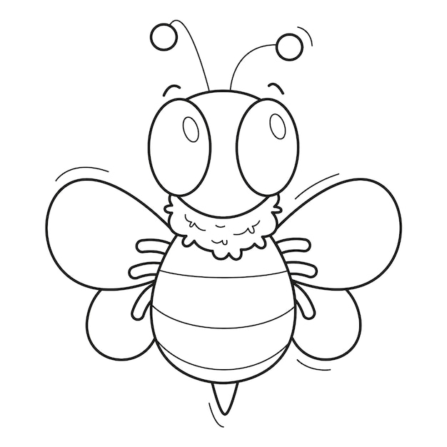 Illustration De Contour D'abeille Dessiné à La Main