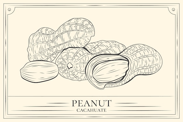 Illustration De Contour D'arachide Dessiné à La Main