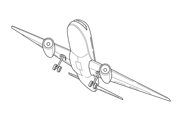 Vecteur gratuit illustration de contour d'avion dessiné à la main