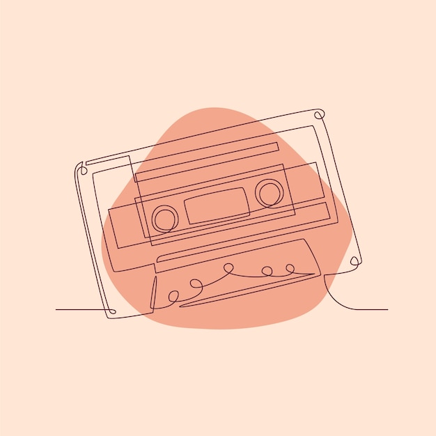 Illustration De Contour De Cassette Dessinée à La Main