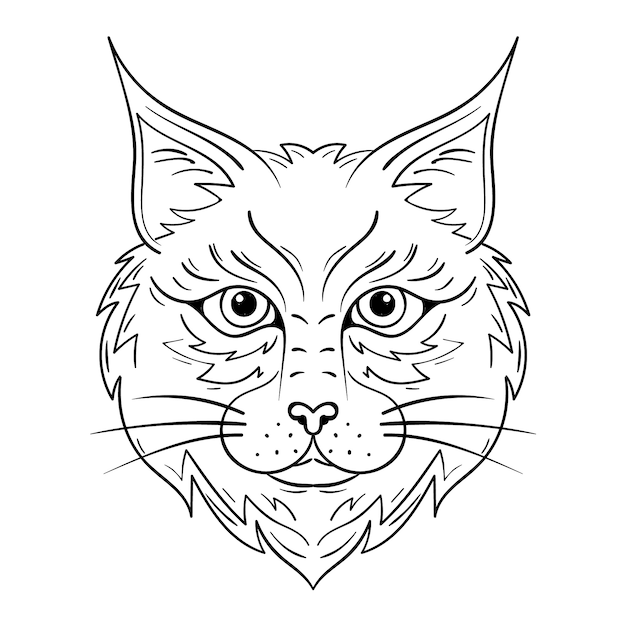 Illustration de contour de chat dessiné à la main