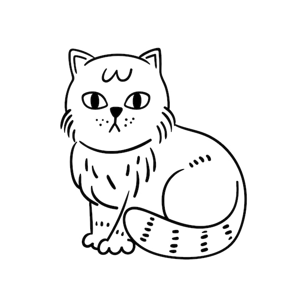 Vecteur gratuit illustration de contour de chat dessiné à la main