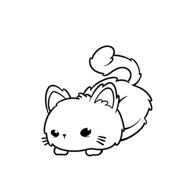 Illustration de contour de chat dessiné à la main