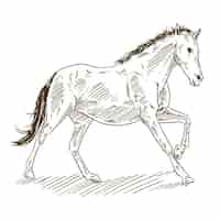 Vecteur gratuit illustration de contour de cheval dessiné à la main