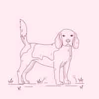 Vecteur gratuit illustration de contour de chien dessiné à la main