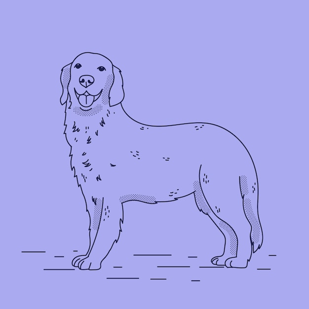 Vecteur gratuit illustration de contour de chien dessiné à la main