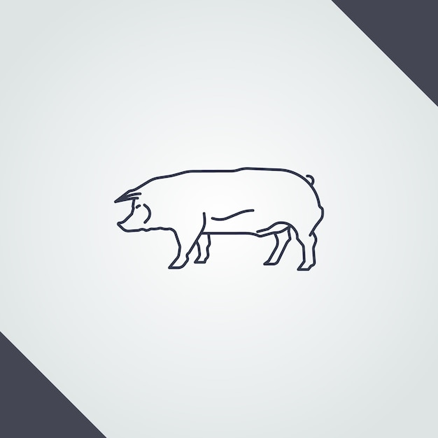 Vecteur gratuit illustration de contour de cochon dessiné à la main