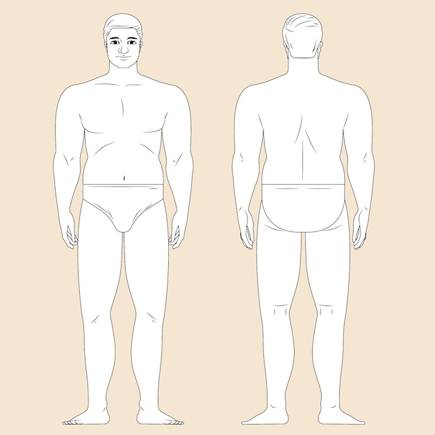 Illustration De Contour Du Corps Humain Dessiné à La Main