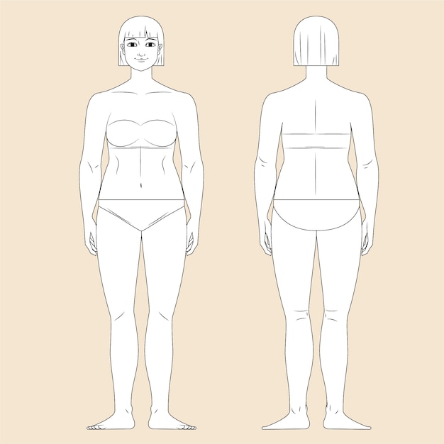 Illustration De Contour Du Corps Humain Dessiné à La Main