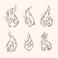 Vecteur gratuit illustration de contour de feu dessiné à la main