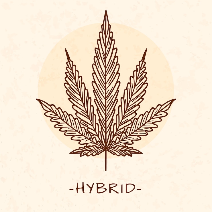Vecteur gratuit illustration de contour de feuille de marijuana dessinée à la main
