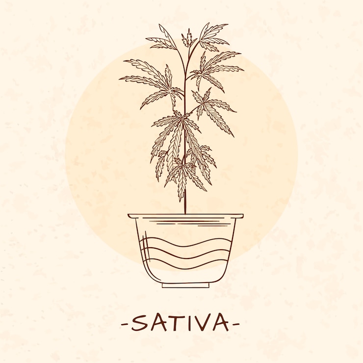 Vecteur gratuit illustration de contour de feuille de marijuana dessinée à la main