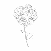 Vecteur gratuit illustration de contour de fleur simple dessiné à la main