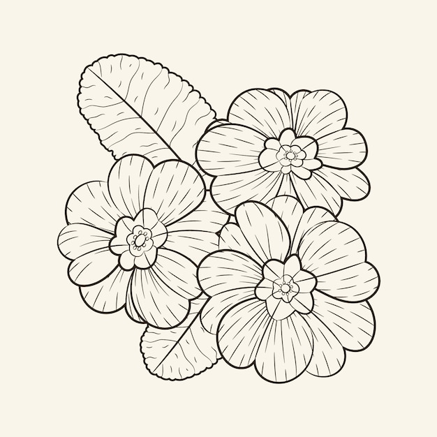 Vecteur gratuit illustration de contour de fleur simple dessiné à la main